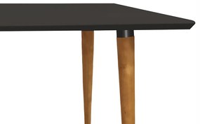 Mesa de Jantar Antonella 120cm Preto Pés Retrô Castanho C02 - D'Rossi