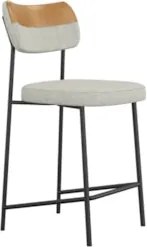 Banqueta Cozinha Média Kit 4 Milli Linho Caramelo/Cinza A14 - Mpozenat