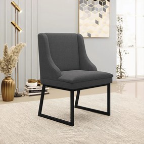 Cadeira Sala de Jantar Industrial Preto kit 6 Liz Bouclê D03 - D'Rossi - Grafite