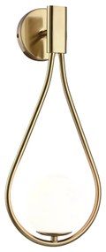 Arandela Pingo Metal Bronze Vidro Branco Ø20X42Cm 1Xg9 | Bella Ilumina...