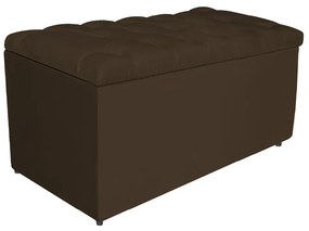 Calçadeira Estofada Liverpool 90 cm Solteiro Suede Marrom - ADJ Decor