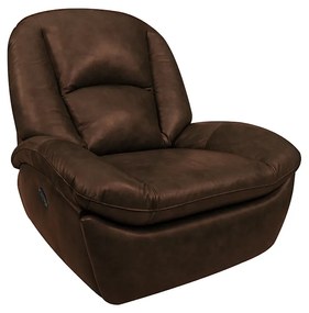 Poltrona do Papai Sala de Cinema Reclinável Carrie Manual Glider Giratória Couro Marrom Tabaco Manchado G40 - Gran Belo