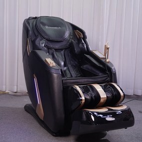 Poltrona Elétrica 3D Stark Bivolt Reclinação Gravidade Zero com Massagem Aquecimento Controle LCD Touch PU Preto G94 - Gran Belo