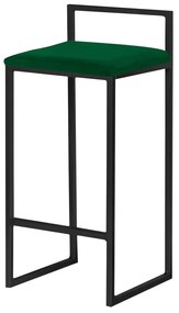 Banqueta Decorativa Jasmine Base Preto Suede Verde G41 - Gran Belo