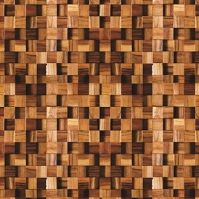 Papel de parede adesivo madeira cubos 3d