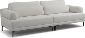 Sofá 2 Lugares Living 194cm Pé Ferro Romeu Bouclê K01 - D'Rossi - Cinza claro