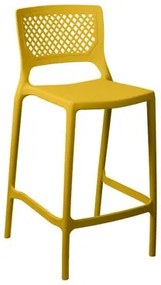 Banqueta Alta para Cozinha Amarela Empilhável Vênus em Polipropileno Acrilys