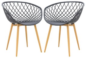 Kit 2 Cadeiras Decorativas Para Sala de Estar Ápeiron Preto G56 - Gran Belo