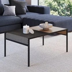 Mesa de Centro Retangular Estilo Industrial York Hanover/Preto - Artes