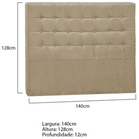 Cabeceira Casal Pequim P04 140 cm Suede - ADJ Decor