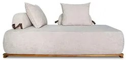 Sofá 3 Lugares 220cm Ilha Base Madeira Viero S06 Boucle Bege - Mpozena