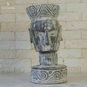 Banco / Escultura Primitivo Timor 40cm