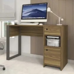Mesa Para Computador Escrivaninha 125cm 1 Gaveta Una Mel C01 - Mpozena