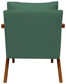 Poltrona Decorativa Amber Base De Madeira Veludo Verde Bandeira