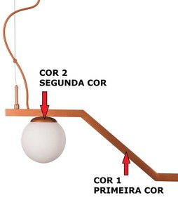 Pendente Zig 90X30Cm 3Xg9 / Cabo Aço Chumbador + Cabo Rayon / Globo Ø1... (BT - Branco Texturizado, FOSCO)