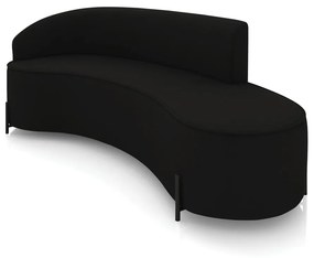 Sofá 4 Lugares Orgânico 220cm Pé Ferro Preto Morgan Suede D03 - D'Rossi - Preto
