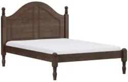 Cama Casal 140cm Com Cabeceira Pé Madeira Eduarda Café F07 - Mpozenat