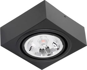 Plafon Sobrepor Alumínio Ar111 12w 7cmx16cm - PRETO