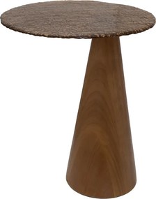 Mesa De Apoio Vidro Ambar E Madeira Aurora