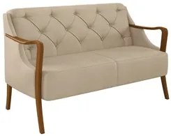 Poltrona Namoradeira 2 Lugares 135cm Capitonê Lapa M22 PU Bege - Mpoze