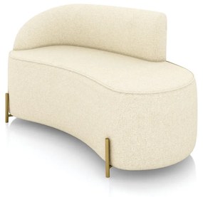 Sofá 2 Lugares Orgânico 140cm Pé Dourado Morgan Linho D03 - D'Rossi - Bege