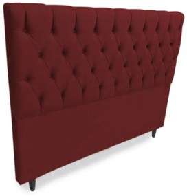 Cabeceira Cama Box Queen 160cm Nicole Capitonê Suede Bordô - Sheep Estofados - Vermelho escuro