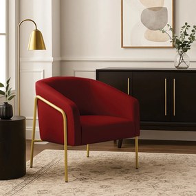 Poltrona Sala Industrial Alta Dourado Stella Veludo D03 - D'Rossi - Marsala