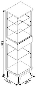 Cristaleira Decorativa Aurora Nature/Off White G29 - Gran Belo
