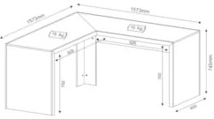 Mesa em L 157cm Home Office ME4116 Branco     - Tecno Mobili