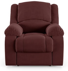 Poltrona do Papai Reclinável Sala de Cinema Madrid Elétrica Touch Massagem USB Veludo Vinho  G23