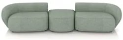 Sofá 3 Lugares Com Puff 252cm Orgânico Lyor Linho Verde Z55 - Mpozenat
