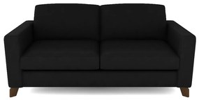 Sofá Sala de Estar Living 3 Lugares 220cm Presley Pés Madeira Veludo Preto G52 - Gran Belo