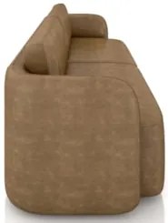 Sofá 3 Lugares 220cm Sala de Estar Karib Sintético Camel Z08 - Mpozena