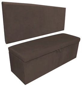 Kit Calçadeira e Painel Clean 90 cm Suede D'Rossi - Marrom