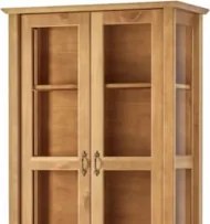 Cristaleira de Madeira 2 Portas e Gaveta Hazel Carvalho Z25 - Mpozenat