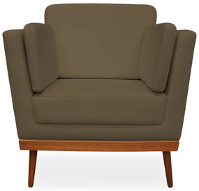 Poltrona Decorativa Siena Veludo Marrom