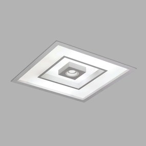 Luminária De Embutir Focus Quadrado C/ Aba 8Xe27 + 1Xmr16 50X50X10Cm |... (FN-F - Fendi Fosco)