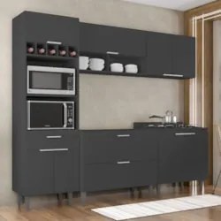 Armário de Cozinha CP05 Para Pia 100cm Pérola Z34 Preto     - Mpozenat