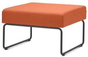 Pufe Modular Pix Assento Crepe Laranja Base Aco Preto - 55307 Sun House