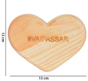 Tábua de Madeira Natural Coração 15x2 cm - D'Rossi