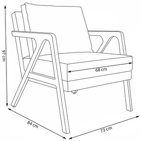 Kit 2 Poltronas Decorativas De Luxo Frida Linho Pérola G63 - Gran Belo