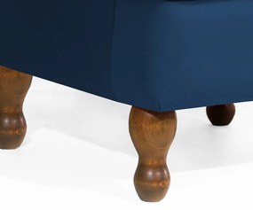 Poltrona da Vovó Lucy Decorativa Luxo Suede Azul Marinho