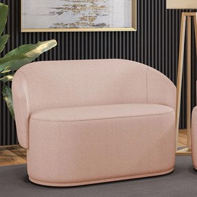 Sofá 2 Lugares Namoradeira Orgânica para Sala Malu Bouclê M11 - D'Rossi - Rose