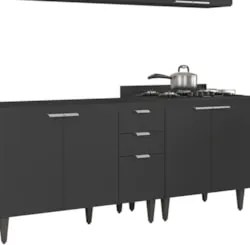 Armário de Cozinha CP05 Para Pia 120cm Pérola Z34 Preto     - Mpozenat