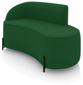 Sofá 2 Lugares Orgânico 140cm Pé Ferro Preto Morgan Suede D03 - D'Rossi - Verde