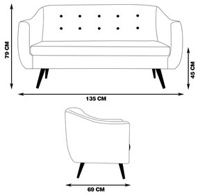 Sofá Decorativo 2 Lugares Pés Palito Cuddle Linho Cinza G17 - Gran Belo