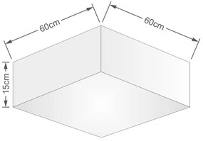 Plafon Quadrado Md-3052 Cúpula em Tecido 15/60x60cm Rústico Bege - Bivolt