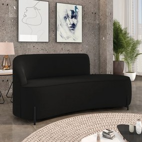 Sofá 3 Lugares Orgânico 180cm Pé Ferro Preto Morgan Suede D03 - D'Rossi - Preto