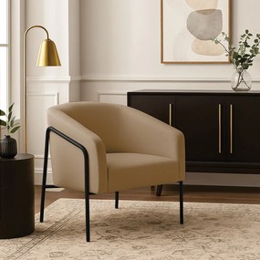 Poltrona Sala Industrial Alta Preto Stella Suede D03 - D'Rossi - Marrom Rato