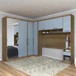 Guarda Roupa Queen Modulado Espelho CP06 Delphi Avelã/Grey L01 - Mpoze